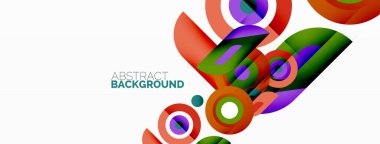 Duvar kağıdı, afiş, arkaplan için halkalar ve daireler geometrik soyut arkaplan