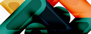 Kare ve daire en az soyut arkaplan. Duvar kağıdı afişi için vektör illüstrasyonu