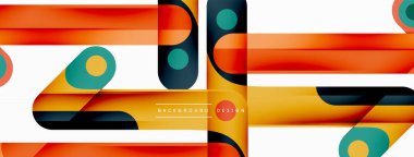 Renkli dinamik kompozisyon. Duvar kağıdı, afiş veya iniş için geometrik yaratıcı arkaplan