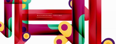 Renkli dinamik kompozisyon. Duvar kağıdı, afiş veya iniş için geometrik yaratıcı arkaplan