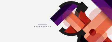 Yuvarlak geometrik şekiller çizgiler ve daireler. Duvar kağıdı afişi ya da iniş sayfası için vektör şablonu