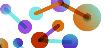 Soyut arkaplan. Yuvarlak noktalar çizgilerle birleşti. Duvar kağıdı, afiş, arkaplan veya iniş için moda tekno iş şablonu