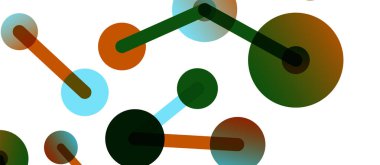 Soyut arkaplan. Yuvarlak noktalar çizgilerle birleşti. Duvar kağıdı, afiş, arkaplan veya iniş için moda tekno iş şablonu