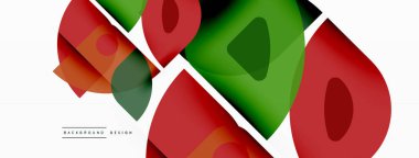 Renkli minimetrik geometrik soyut arkaplan. Yuvarlak elementlerle üçgen şekli, daireler. Duvar kağıdı, afiş, arkaplan veya iniş için moda tekno iş şablonu