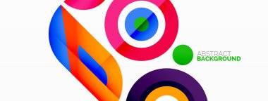 Duvar kağıdı, afiş, arkaplan için halkalar ve daireler geometrik soyut arkaplan