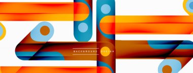 Renkli dinamik kompozisyon. Duvar kağıdı, afiş veya iniş için geometrik yaratıcı arkaplan