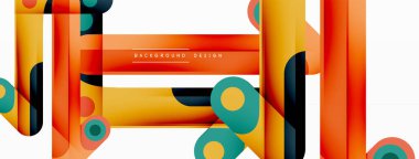 Renkli dinamik kompozisyon. Duvar kağıdı, afiş veya iniş için geometrik yaratıcı arkaplan