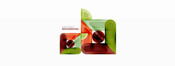 Creatief Geometrisch Behang Minimale Abstracte Achtergrond Cirkels Lijnen Vierkanten Samenstelling — Stockvector