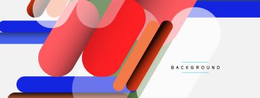 Soyut arkaplan. Yuvarlak şekiller, gri arkaplanda çizgiler. Duvar kağıdı afişi veya iniş sayfası için vektör illüstrasyonu