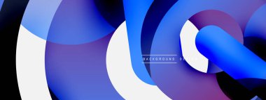 Yuvarlak şekiller daireler ve diğer geometrik şekiller. Duvar kağıdı afişi arkaplan kartı veya iniş sayfası için vektör illüstrasyonu