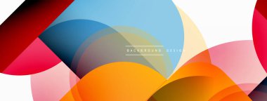 Yuvarlak üçgen çizgileri ve daireleri şekillendirir. Duvar kağıdı afişi arkaplanı veya iniş sayfası için Geometrik vektör çizimi