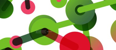 Soyut arkaplan. Yuvarlak noktalar çizgilerle birleşti. Duvar kağıdı, afiş, arkaplan veya iniş için moda tekno iş şablonu