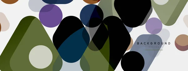 色の泡と白に丸みを帯びた幾何学的な形状 バナー ランディングページのためのベクトル幾何学的最小限の抽象的な背景 — ストックベクタ