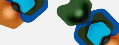 Beyaz arka planda renkli ok şekilleri. Minimum geometrik soyut arkaplan. Duvar kağıdı afişi veya iniş sayfası için vektör illüstrasyonu