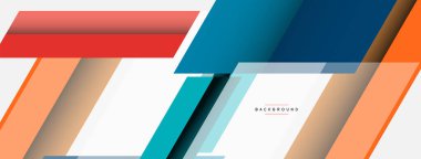 Vektör arkaplanı. Gölge efektli soyut örtüşen renk çizgileri tasarımı. Duvar kağıdı afişi için resim arkaplanı veya iniş sayfası