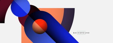 Geometrik soyut arkaplan. Duvar kağıdı arkaplanı veya iniş sayfası için yuvarlak şekiller, daireler, satır bileşimi