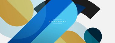 Yuvarlak geometrik şekiller çizgiler ve daireler. Duvar kağıdı afişi ya da iniş sayfası için vektör şablonu