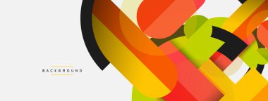 Geometrik şekiller bileşim soyut arkaplan. Çember çizgileri ve dikdörtgenler. Duvar kağıdı afişi veya iniş sayfası için vektör illüstrasyonu