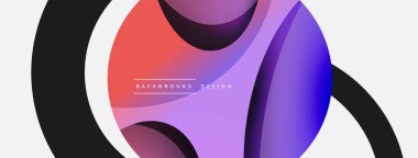 Yaratıcı geometrik duvar kağıdı. Asgari soyut arkaplan. Duvar kağıdı arkaplanı veya iniş sayfası için daire ve dalga kompozisyon vektör çizimi