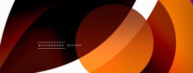 Renkli geometrik şekilli soyut arkaplan. Yuvarlak şekilli, daire ve çizgilerle çok güzel bir arka plan. Geometrik tasarım. Vektör illüstrasyonu