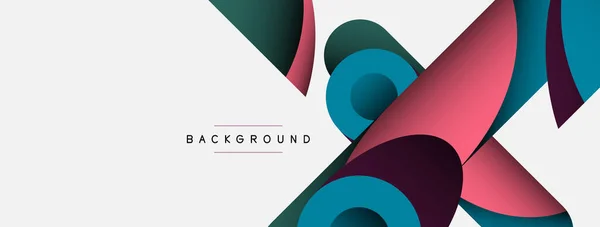 Abstract Background Minimal Geometric Circles Style Shapes Deep Shadow Effects — Stock Vector