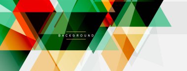 Mozaik üçgenler geometrik arkaplan. Tekno veya iş konsepti, duvar kağıdı, afiş, arkaplan, iniş sayfası deseni