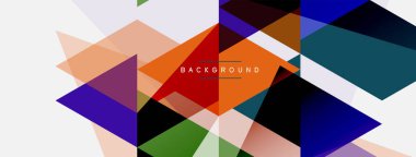 Renkli üçgen bileşimi, geometrik soyut arkaplan. Tekno veya iş konsepti, duvar kağıdı, afiş, arkaplan, iniş sayfası deseni