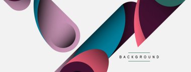 Soyut arkaplan. Minimum geometrik daireler ve koyu gölgeli yuvarlak şekiller. Duvar kağıdı afişi veya arkaplan için moda teknoloji iş şablonu