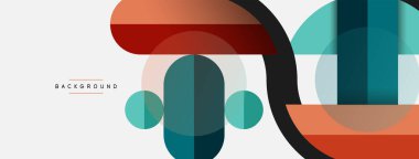 Yuvarlak geometrik şekiller çizgiler ve daireler. Duvar kağıdı afişi ya da iniş sayfası için vektör şablonu