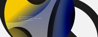 Yaratıcı geometrik duvar kağıdı. Asgari soyut arkaplan. Duvar kağıdı arkaplanı veya iniş sayfası için daire ve dalga kompozisyon vektör çizimi