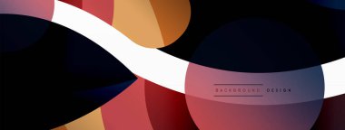 Yaratıcı geometrik duvar kağıdı. Asgari soyut arkaplan. Duvar kağıdı arkaplanı veya iniş sayfası için daire dalga ve yuvarlak şekiller kompozisyon vektör çizimi