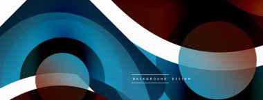 Renkli geometrik şekilli soyut arkaplan. Yuvarlak şekilli, daire ve çizgilerle çok güzel bir arka plan. Geometrik tasarım. Vektör illüstrasyonu