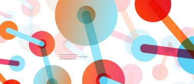 Çizgi noktaları geometrik soyut arkaplan bağlantıları. Çizgilerle birbirine bağlı çemberler. Duvar kağıdı, afiş, arkaplan veya iniş için moda tekno iş şablonu