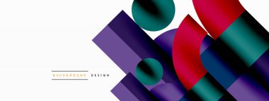 Çember ve kare geometrik arkaplan. Duvar kağıdı, pankart, arkaplan ya da iniş için üçgen ve kareli yuvarlak şekiller