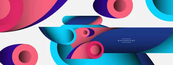 Fondo Abstracto Círculos Geométricos Mínimos Formas Estilo Redondo Con Profundos — Vector de stock