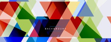 Renkli üçgen bileşimi, geometrik soyut arkaplan. Tekno veya iş konsepti, duvar kağıdı, afiş, arkaplan, iniş sayfası deseni