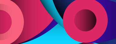 Soyut arkaplan. Minimum geometrik daireler ve koyu gölgeli yuvarlak şekiller. Duvar kağıdı afişi veya arkaplan için moda teknoloji iş şablonu