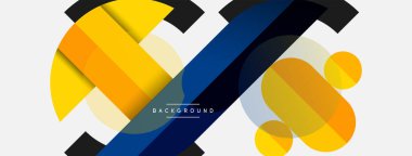 Yuvarlak geometrik şekiller çizgiler ve daireler. Duvar kağıdı afişi ya da iniş sayfası için vektör şablonu