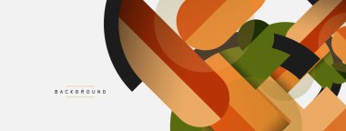 Yuvarlak geometrik şekiller çizgiler ve daireler. Duvar kağıdı afişi ya da iniş sayfası için vektör şablonu