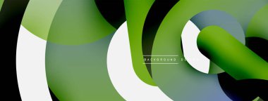 Yuvarlak şekiller daireler ve diğer geometrik şekiller. Duvar kağıdı afişi arkaplan kartı veya iniş sayfası için vektör illüstrasyonu