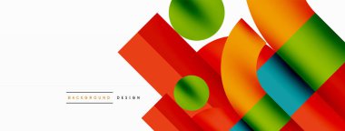 Çember ve kare geometrik arkaplan. Duvar kağıdı, pankart, arkaplan ya da iniş için üçgen ve kareli yuvarlak şekiller