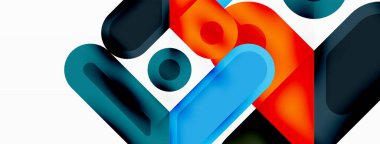 Kare ve daire en az soyut arkaplan. Duvar kağıdı afişi için vektör illüstrasyonu