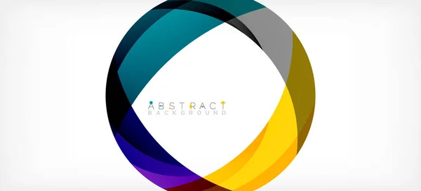 Geometrisk Abstrakt Bakgrund Cirkel Skapad Med Överlappande Färgformer Vektor Illustration — Stock vektor