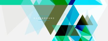 Mozaik üçgenler geometrik arkaplan. Tekno veya iş konsepti, duvar kağıdı, afiş, arkaplan, iniş sayfası deseni