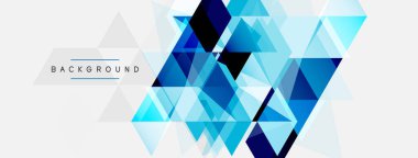 Mozaik üçgenler geometrik arkaplan. Tekno veya iş konsepti, duvar kağıdı, afiş, arkaplan, iniş sayfası deseni