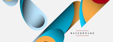 Soyut arkaplan. Minimum geometrik daireler ve koyu gölgeli yuvarlak şekiller. Duvar kağıdı afişi veya arkaplan için moda teknoloji iş şablonu