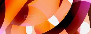 Yuvarlak şekiller daireler ve diğer geometrik şekiller. Duvar kağıdı afişi arkaplan kartı veya iniş sayfası için vektör illüstrasyonu