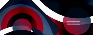 Yaratıcı geometrik duvar kağıdı. Asgari soyut arkaplan. Duvar kağıdı arkaplanı veya iniş sayfası için daire dalga ve yuvarlak şekiller kompozisyon vektör çizimi