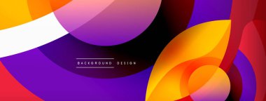 Yaratıcı geometrik duvar kağıdı. Asgari soyut arkaplan. Duvar kağıdı arkaplanı veya iniş sayfası için daire dalga ve yuvarlak şekiller kompozisyon vektör çizimi