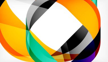 Üst üste binen dalgalarla soyut kare şekil, minimum geometrik arkaplan. Duvar Kağıdı, Sancak, Arkaplan, İniş Sayfası için Vektör İllüstrasyonu